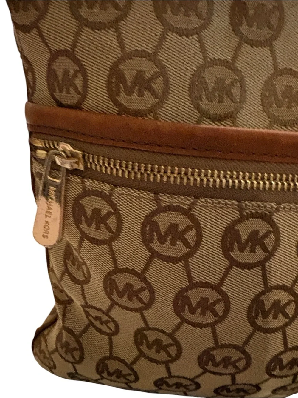 Michael Kors Brown Logo Crossbody Messenger Bag
